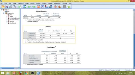 Tutorial Analisis Regresi Linear Berganda Dengan Spss Versi 25 Youtube