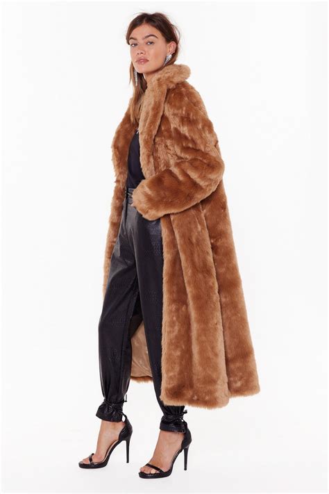 You Fur On My Mind Longline Faux Fur Coat Nasty Gal