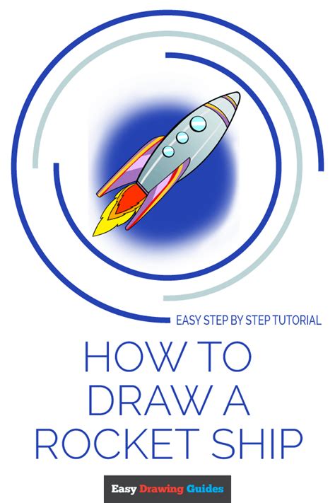 How To Draw A Rocket Ship Easy Step By Step Tutorial Easy Drawing