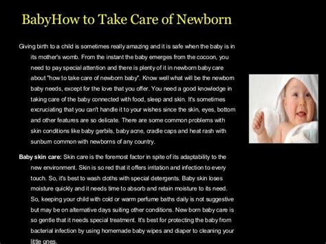 Baby how to take care of newborn