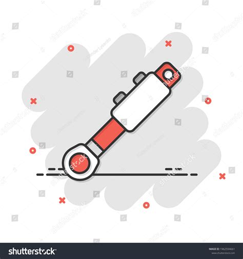 Hydraulic Icon Comic Style Cylinder Cartoon Stock Vector Royalty Free