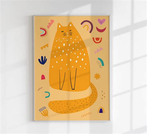 Yellow Cat Art Poster – Kuriosis.com