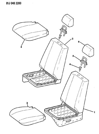 Frame Pad Front Bucket Seat Jeep Grand Wagoneer