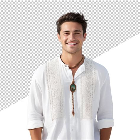 Premium PSD A Man Wearing A White Shirt That Says Quot He Is Smiling Quot