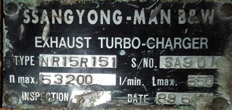 SSANGYONG MAN B W NR15R151 TURBOCHARGER