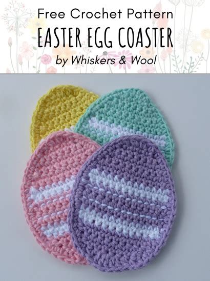 Free Crochet Pattern Easter Egg Coaster Free Crochet Patterns