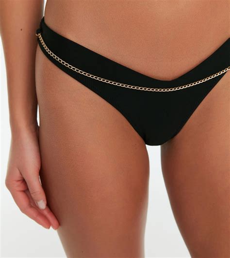 Buy Trendyol Chain Detailed V Cut Bikini Brief In Black 6thStreet