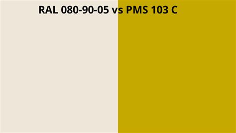 RAL 080 90 05 Vs PMS 103 C RAL Colour Chart UK