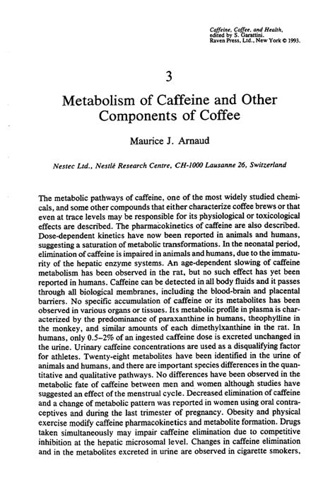 (PDF) Metabolism of caffeine and other components of coffee