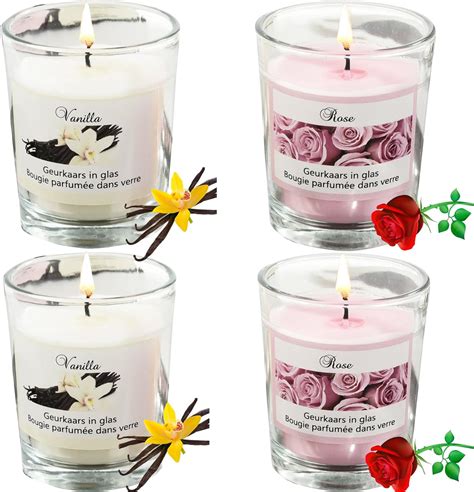 Paquete de 4 velas aromáticas para el hogar velas de vainilla para