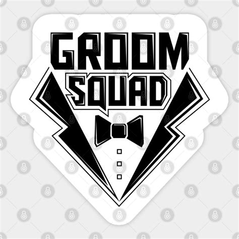 Groom Squad Bachelor Party For Groomsmen Black Text Groom Squad Sticker Teepublic