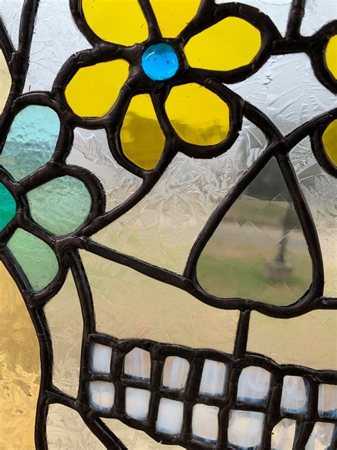 Sugar Skull Stained Glass Etsy