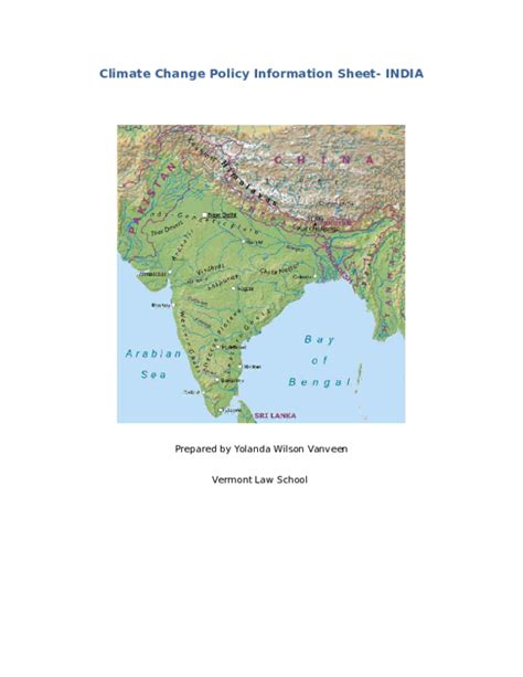 (DOC) India: Climate Change Policy Information Sheet by Yolanda Vanveen ...