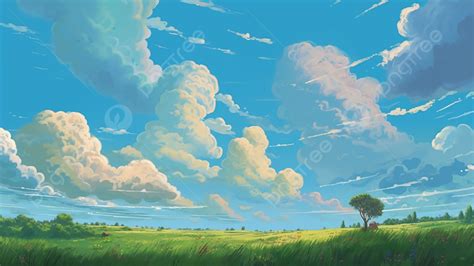 Sky Clouds Clouds Grass Background Grass Blue Sky Background Image