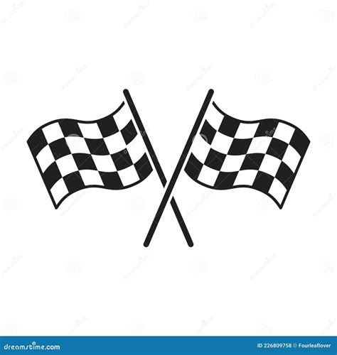 Chequered Flags Cartoon Vector Cartoondealer