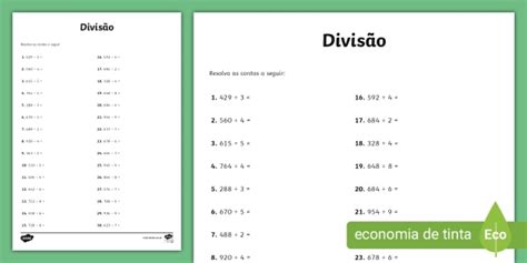 Atividade Matemática 5º Ano Divisão Com Dois Algarismos No Divisor