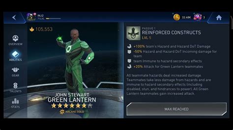 John Stuart GREEN LANTERN 5 To 6 Stars Promoting InJustice 2 Mobile