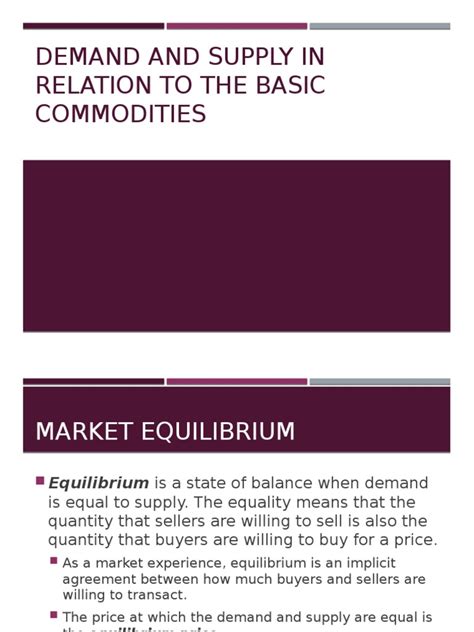 Demand And Supply In Relation To The Prices Of Basic Commodities Pdf