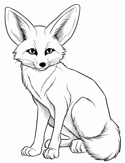 Fennec Fox Coloring Page Printable Coloring Page Coloring For Adults