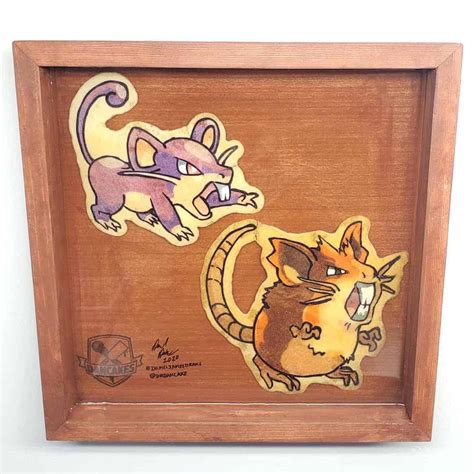 Rattata, Raticate Preserved Pokemon Pancake Art | Dancakes