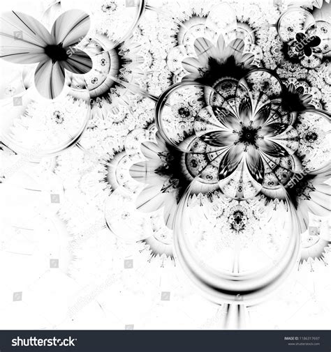 Black White Floral Printable Scrapbook Paper Stock Illustration ...