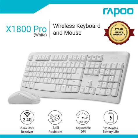 Rapoo X Pro Wireless Keyboard And Mouse Ergonomic G Shopee