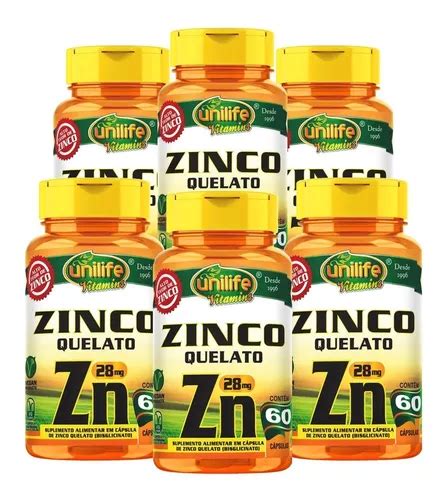 Kit Zinco Quelato Mg Capsulas Bisglicinato Unilife Frete Gr Tis