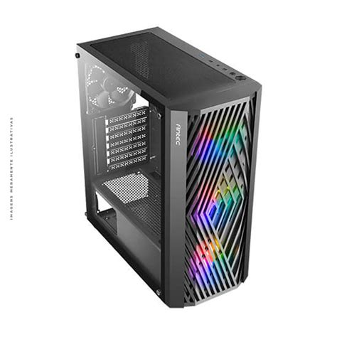 Gabinete Gamer Antec Nx Rgb Atx Preto Nx Bk