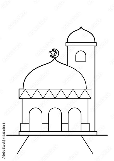 Simple mosque vector cartoon Stock Vector | Adobe Stock