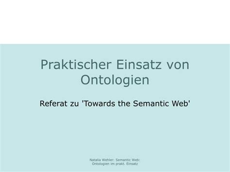 Ppt Praktischer Einsatz Von Ontologien Powerpoint Presentation Free