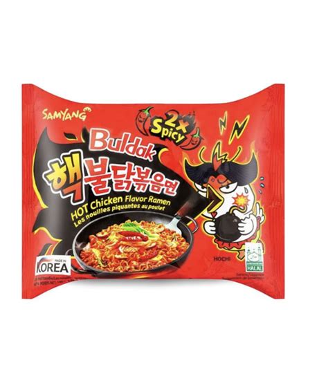 Buldak Ramen Noodles In Individual Bag Spicy Chicken X2 140g Samyang