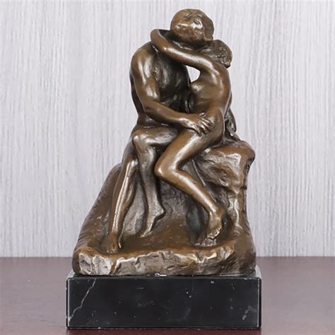 Famous Antique Art The Kiss Statue By Rodin Bronze Replica Small