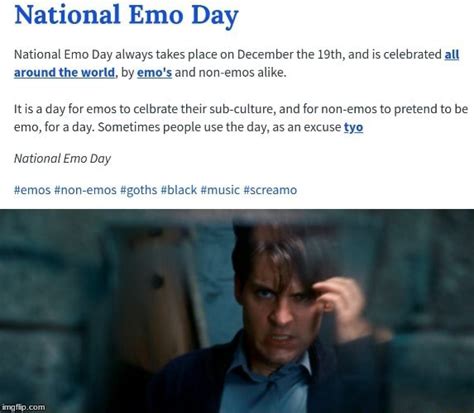 National Emo Day National Emo Day always takes place on December the ...