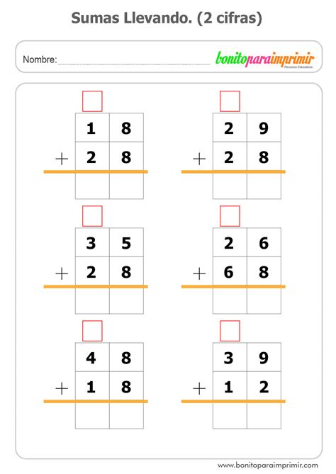 Sumas Llevando Fichas Gratis De Sumas Para Ni Os