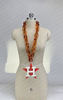 New Mlb Houston Astros Orange Jumbo Big Fan Chain Necklace Foam Mi Usa