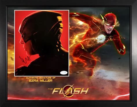 EZRA MILLER THE Flash Justice League Custom Framed Signed Photo Display