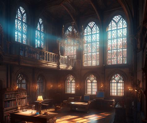 ArtStation - Enchanted Knowledge: Exploring the Grand Library of the Castle Interior 10 | Artworks