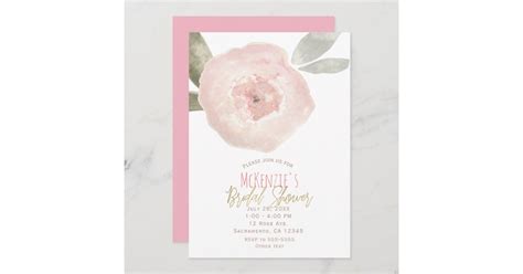 Pink Watercolor Flower Bridal Shower Invitations Zazzle