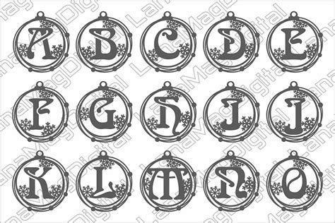 26 Monogram Christmas ornament svg Christmas tree decor svg - So Fontsy