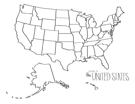 Map Usa States United Coloring Pages Landmarks Colouring Kids Printable