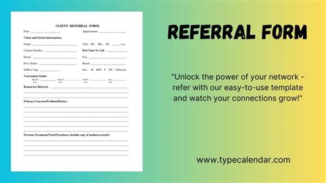 Free Printable Referral Form Templates Word PDF Medical Mental Health