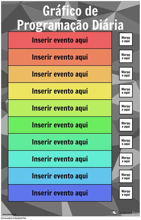 Gráfico De Programação Diária Storyboard Por Pt Examples