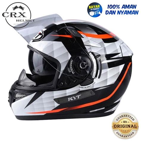 Helm Full Face Kyt K Rider Motif Diamond Black White Double Visor