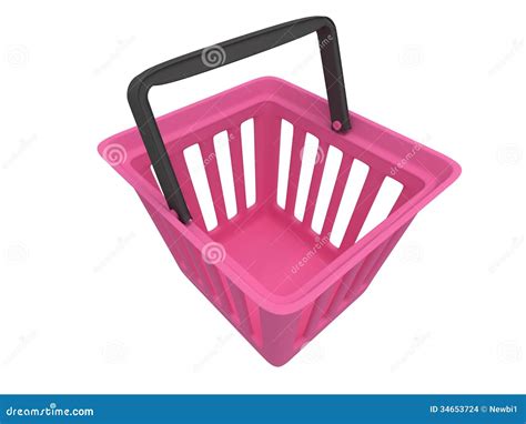 3D Rendering Of Pink Shopping Basket Stock Illustration Illustration