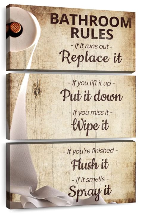 Funny Bathroom Rules Wall Art | Digital Art