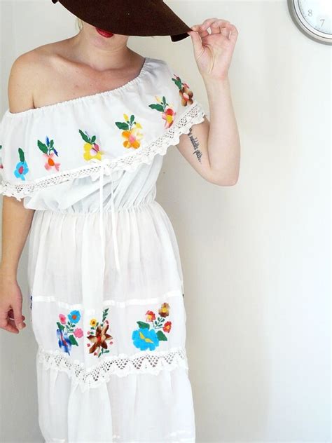 Mexican Off The Shoulder Embroidered Dress