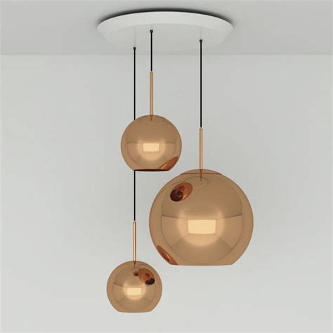 Tom Dixon Copper Led Trio Round Pendant System — Inspyer Lighting