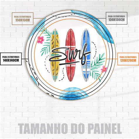 Painel Sublimado Redondo Cm Veste F Cil Surf Elo