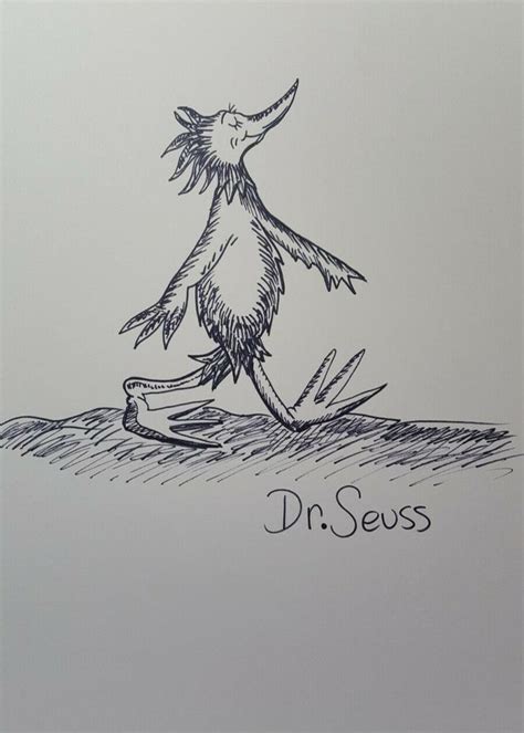 Dr Seuss - ink drawing - - Dr Seuss signed drawing | #2068185637