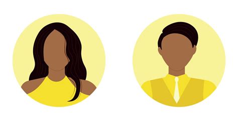 Man And Woman Avatar Icons For Profile Vector Art At Vecteezy